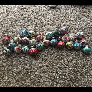 Set of 26 hand painted ceramic knobs